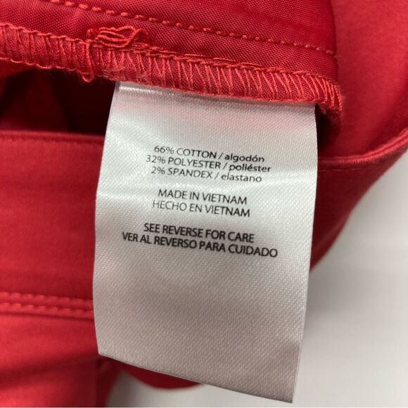 The Limited Red Scalloped Shorts SZ 14 Red Pockets Summer Spring Stretch Preppy - Picture 5 of 8